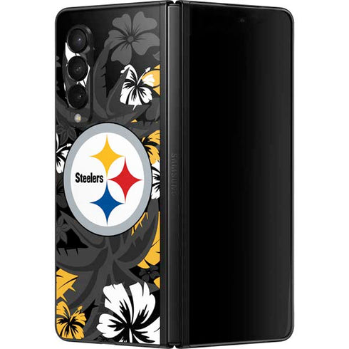 NFL Pittsburgh Steelers Tropical Print Galaxy Z Fold3 5G Skin